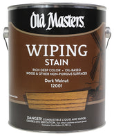 Old Masters 12001 Wiping Stain, Dark Walnut, Liquid, 1 gal, Can